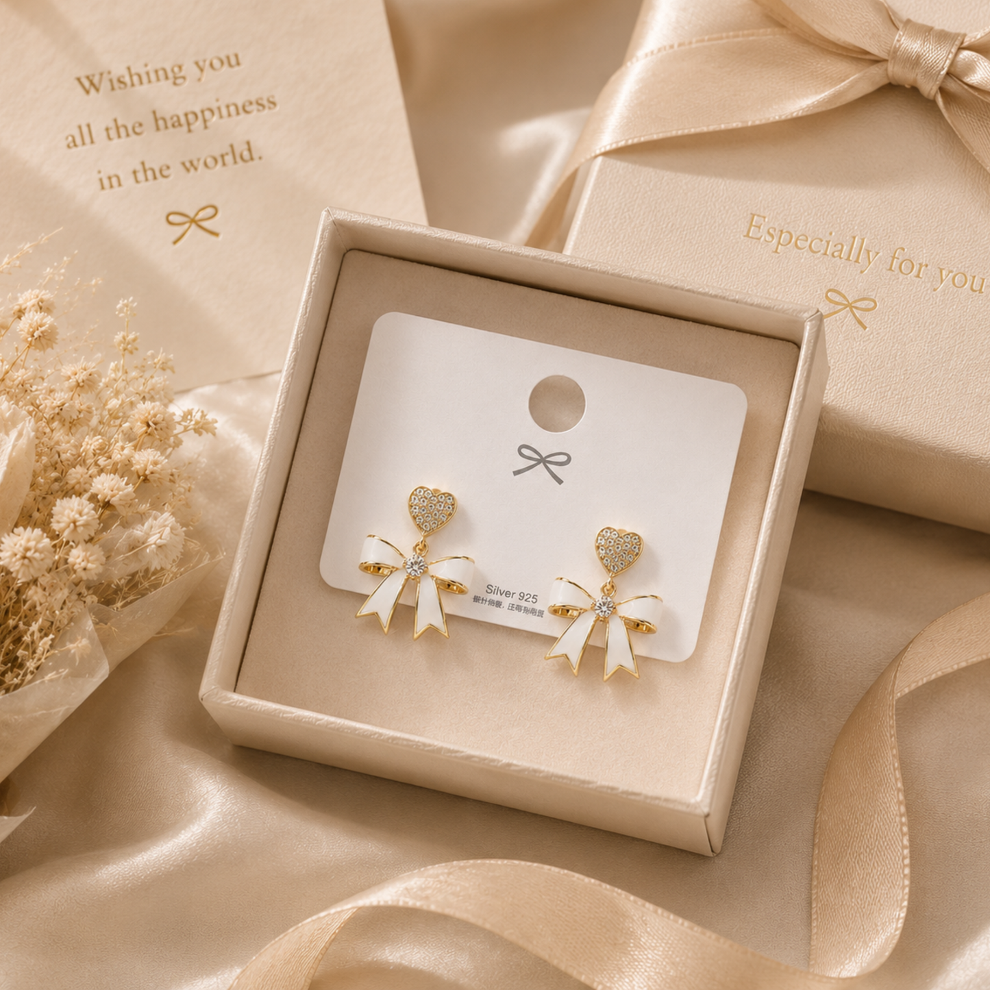 Heart Bow Studs