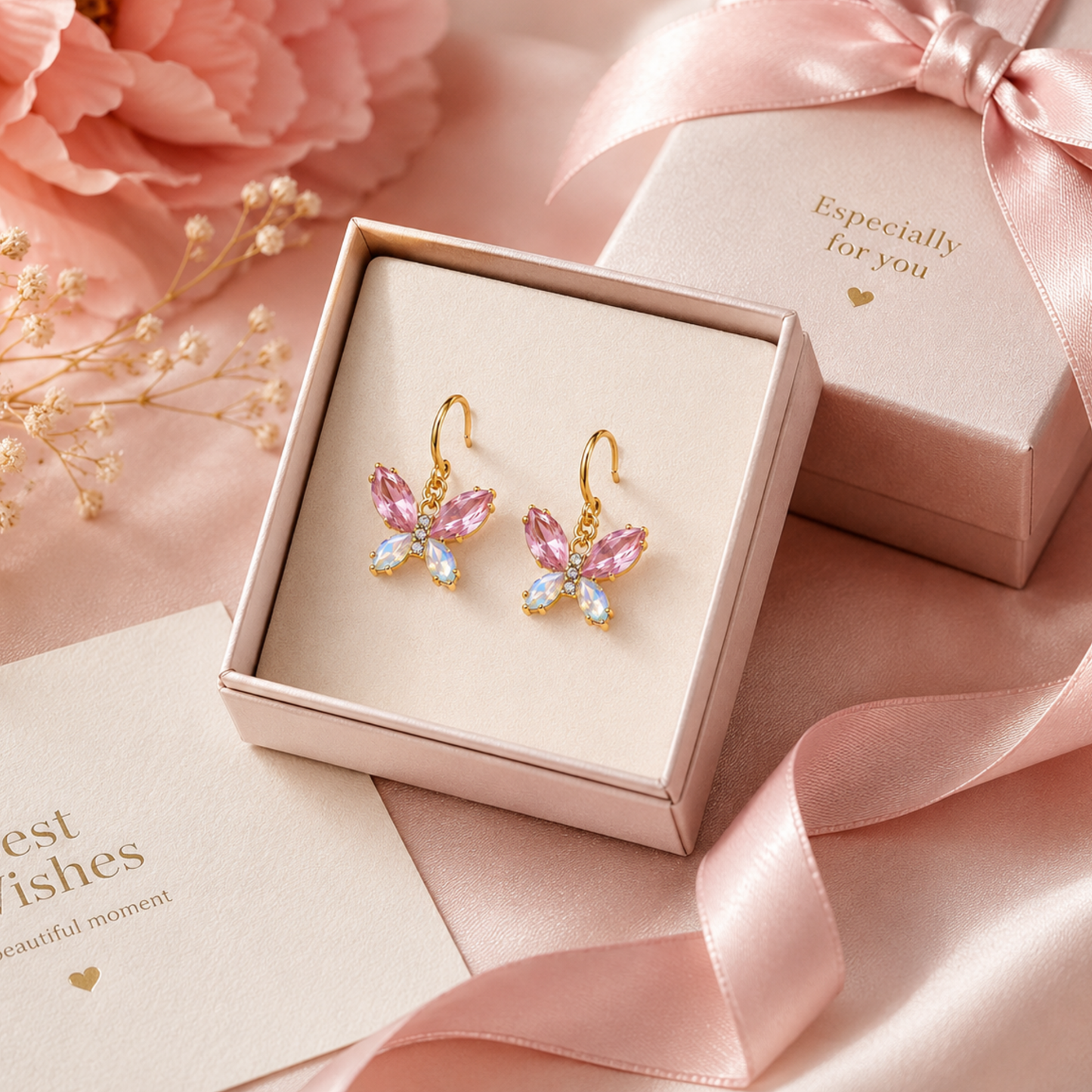Butterfly Crystal Hoop Earrings