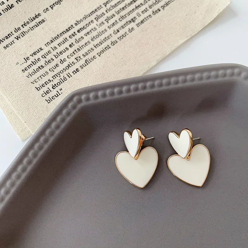 Double Heart Charm Earrings