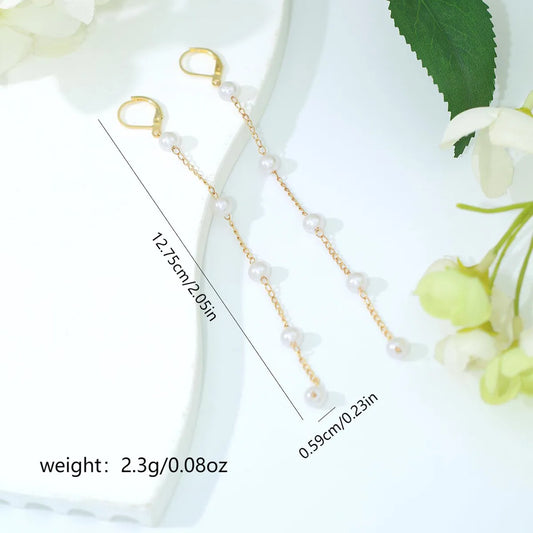 Golden Elegance Pearl Drops - 5 Pearls