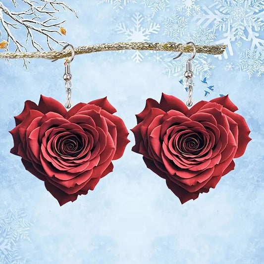 Rose Heart Bloom Earrings