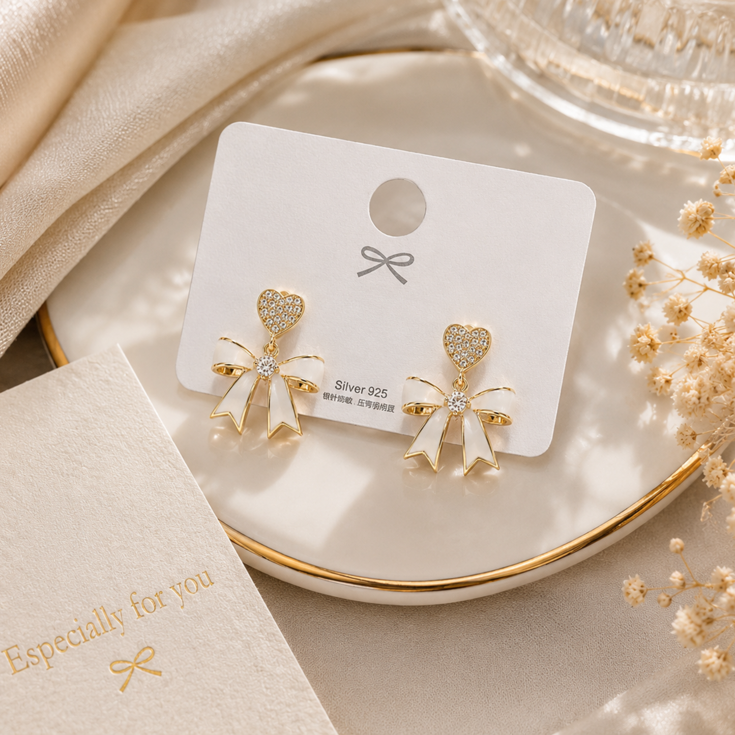 Heart Bow Studs