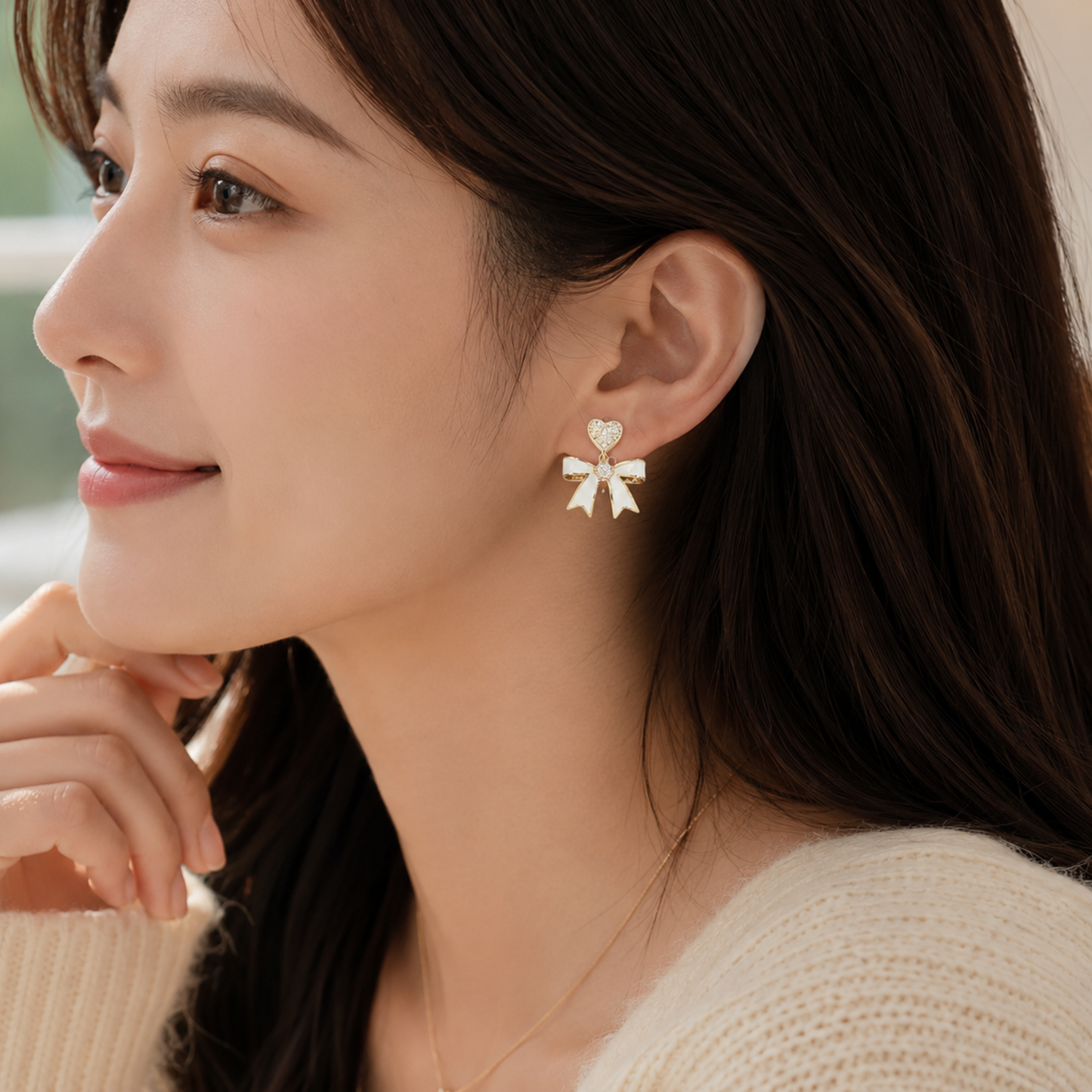 Heart Bow Studs