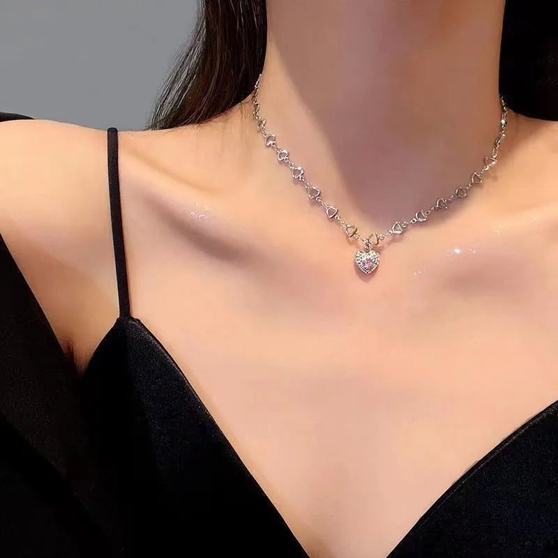 Sparkling Crystal Heart Necklace